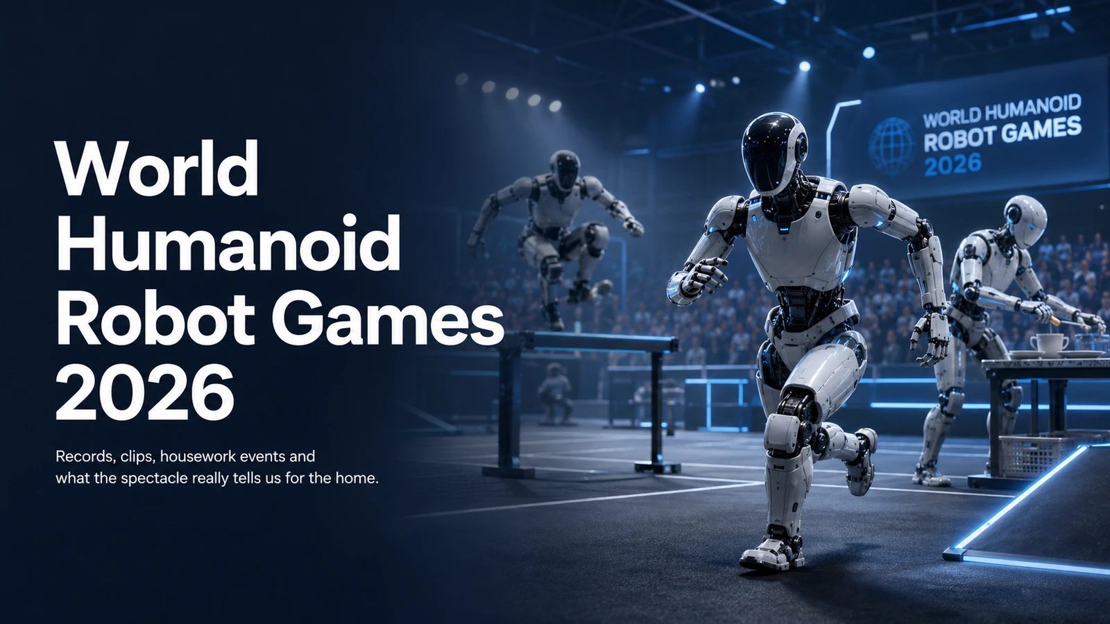 Illustrative humanoid robot competition arena representing the 2026 World Humanoid Robot Games